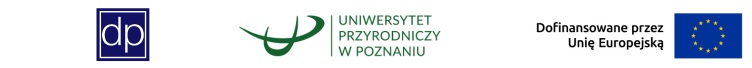 Loga Działu projektów, Uniwersytetu Przyrodniczego oraz Uni Europejskiej